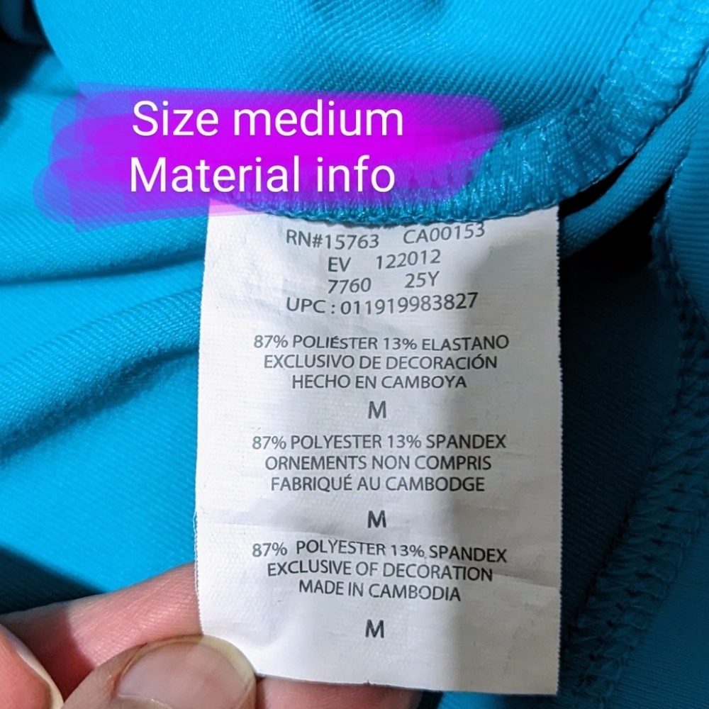 Champion Blue Teal/Turquoise Full Zip Mock Neck Running Jacket Size Medium GUC - Picture 12 of 12